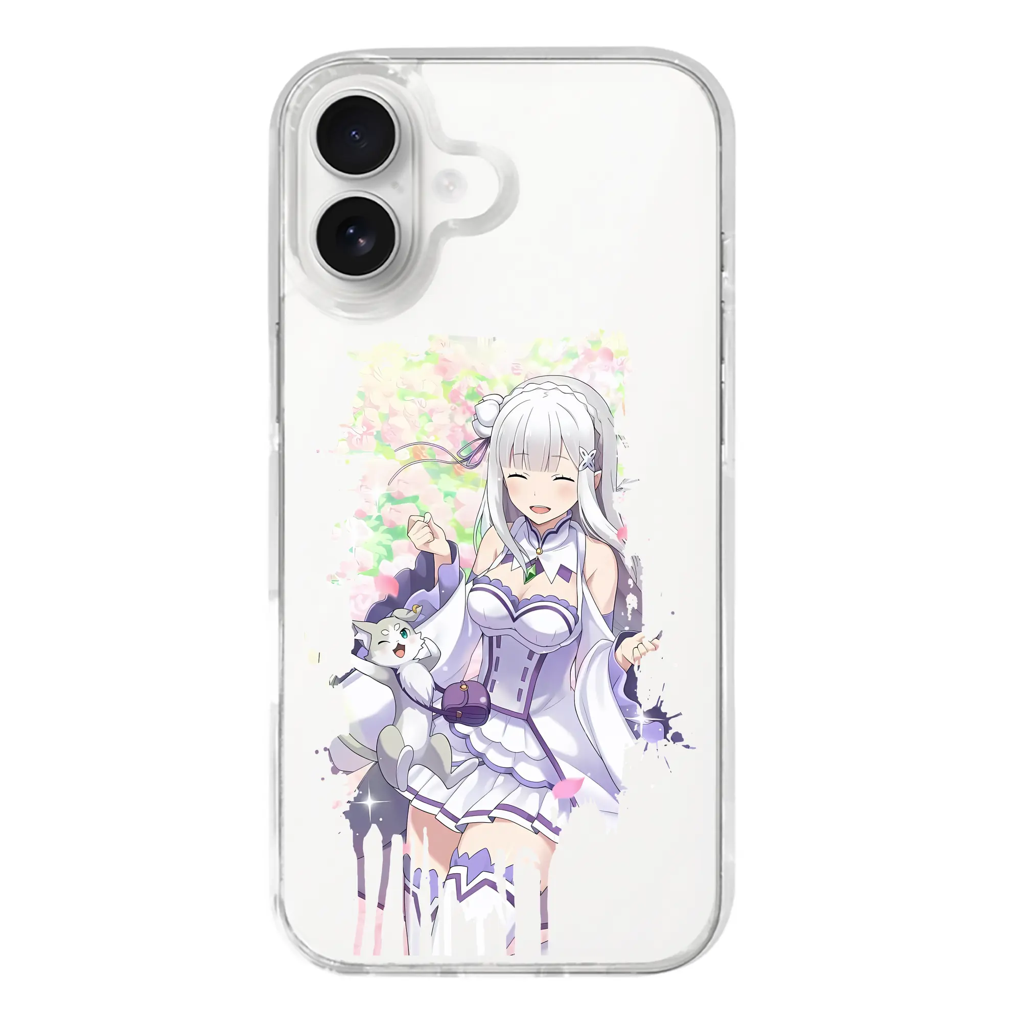 リゼロ グッズ エミリア - iPhone 17シリーズ 透明スマホケース – 薄型・耐衝撃・精密フィット保護カバー